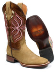 Women's Genuine Leather Western Cowgirl Boots Rodeo Square Toe Botas Vaqueras