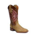 Women's Genuine Leather Western Cowgirl Boots Rodeo Square Toe Botas Vaqueras