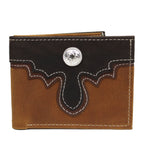 Men's Genuine Leather Wallet Western Cowboy Rodeo Bi-Fold Billetera