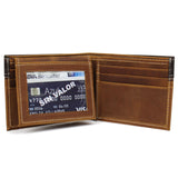 Men's Genuine Leather Wallet Western Cowboy Rodeo Bi-Fold Billetera