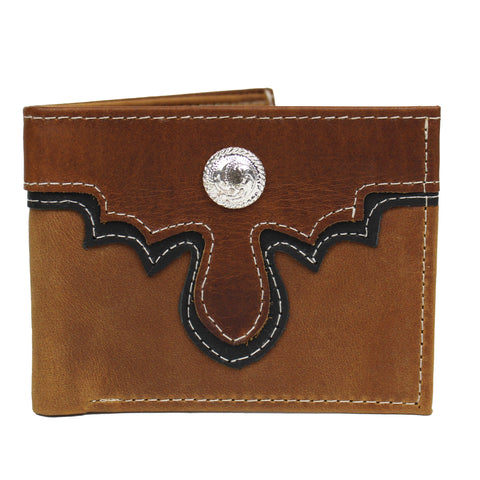 Men's Genuine Leather Wallet Western Cowboy Rodeo Bi-Fold Billetera