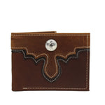 Men's Genuine Leather Wallet Western Cowboy Rodeo Bi-Fold Billetera