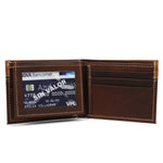 Men's Genuine Leather Wallet Western Cowboy Rodeo Bi-Fold Billetera