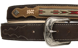 100% Genuine Leather Chocolate Nubuck Cowgirl Cowboy Belt Cinto Vaquero Rodeo Belt