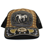 Handmade Leather Cowgirl Cowboy Western Style Mesh Cap