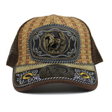 Handmade Leather Cowgirl Cowboy Western Style Mesh Cap