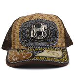 Handmade Leather Cowgirl Cowboy Western Style Mesh Cap