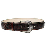 100% Brown Leather Cowboy Cowgirl Belt Hand Tooled Beaded Western Belt Cinto Vaquero