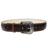 100% Brown Leather Cowboy Cowgirl Belt Hand Tooled Beaded Western Belt Cinto Vaquero