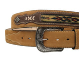 100% Honey Genuine Leather Nubuck Cowgirl Cowboy Belt Cinto Vaquero Rodeo Belt