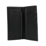 Cowboy Cowgirl Long Genuine Leather Wallet Western Bi-Fold Check Book Cowboy Rodeo Wallet