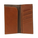 Cowboy Cowgirl Long Genuine Leather Wallet Western Bi-Fold Check Book Cowboy Rodeo Wallet