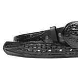 100% Leather Crocodile Imitation Cowgirl Cowboy Belt Western Style Cinto Vaquero