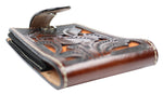 Hand Tooled Western Cowboy Cell Phone Holder Case 100% Leather