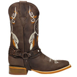 Women's Genuine Leather Western Cowgirl Boots Dream Catcher Botas Vaqueras