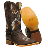 Women's Genuine Leather Western Cowgirl Boots Dream Catcher Botas Vaqueras