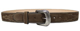 100% Brown Genuine Leather Nubuck Cowgirl Cowboy Belt Cinto Vaquero Rodeo Belt