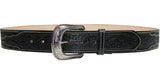 100% Leather Black Cowboy Cowgirl Belt Hand Tooled Western Style Belt Cinto Vaquero