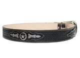 100% Leather Black Cowboy Cowgirl Belt Hand Tooled Western Style Belt Cinto Vaquero