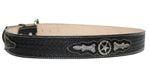 100% Leather Black Cowboy Cowgirl Belt Hand Tooled Western Style Belt Cinto Vaquero