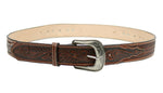 100% Leather Dark Honey Cowboy Cowgirl Belt Hand Tooled Western Style Belt Cinto Vaquero