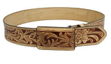 100% Leather Cowboy Cowgirl Belt Hand Tooled Western Style Belt Cinto Vaquero