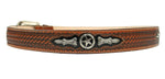 100% Leather Dark Honey Cowboy Cowgirl Belt Hand Tooled Western Style Belt Cinto Vaquero