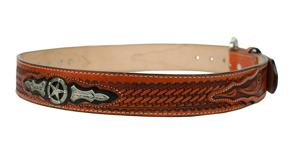 Handwoven honey leather belt, western belt for women - CD974RS
