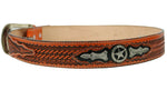 100% Leather Honey Cowboy Cowgirl Belt Hand Tooled Western Style Belt Cinto Vaquero