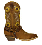 Sunflower Genuine Leather Western Cowgirl Boots Square Toe Botas Vaqueras