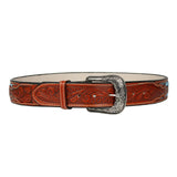 100% Leather Honey Cowboy Cowgirl Belt Hand Tooled Beaded Western Belt Cinto Vaquero