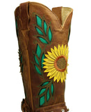 Sunflower Genuine Leather Western Cowgirl Boots Square Toe Botas Vaqueras