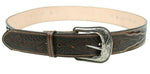 100% Leather Brown Cowboy Cowgirl Belt Hand Tooled Western Style Belt Cinto Vaquero