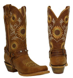 Sunflower Genuine Leather Western Cowgirl Boots Snip Toe Girasol Botas Vaqueras